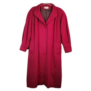 Ashley Scott Vintage 80's Full Length Wool Blend High Fashion Red Women's Coat